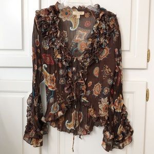 Lucy Paris semi sheer ruffle top